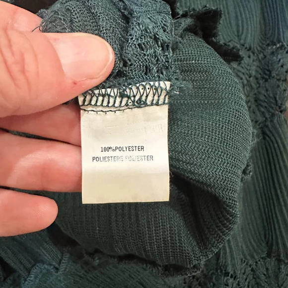 ANTHROPOLOGIE Deletta brand Off Shoulder Green Lace Top - size Medium - Picture 12 of 13